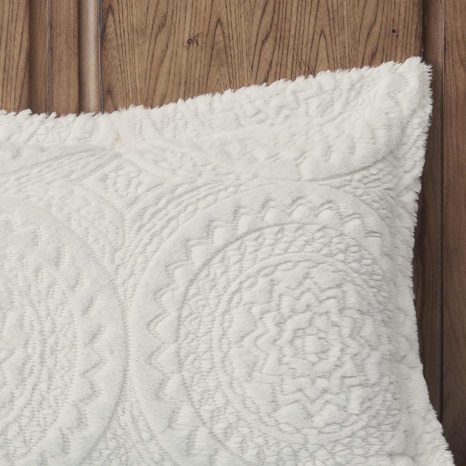 Madison Park Arya Embroidered Medallion Faux Fur Ultra Plush Comforter Set