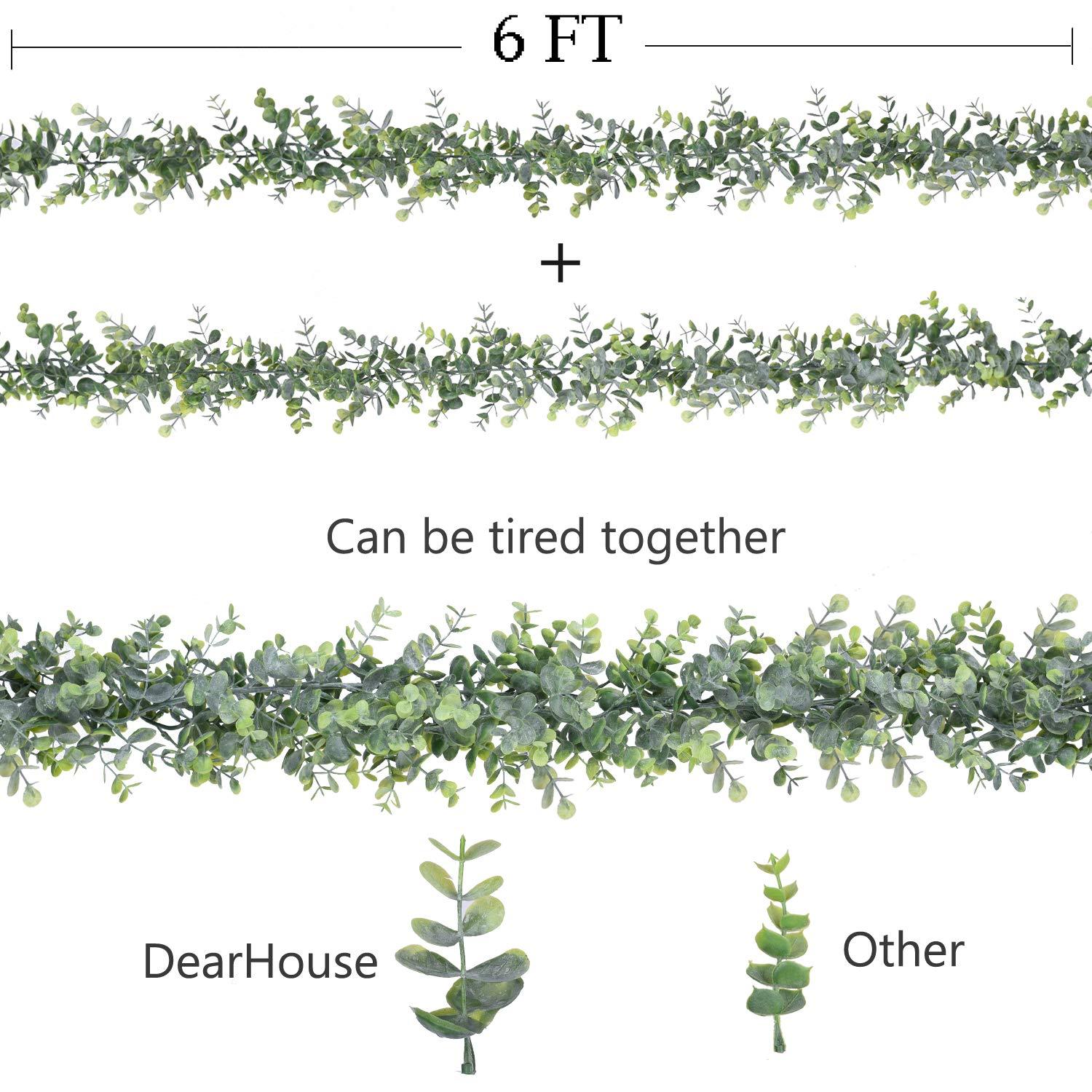 KUOZHUOW Artificial Vines Faux Garland 2 Pack Greenery Garland Wedding Arch Wall Decor 6 Feet/pcs Hanging Plant For Table Festival Decorations