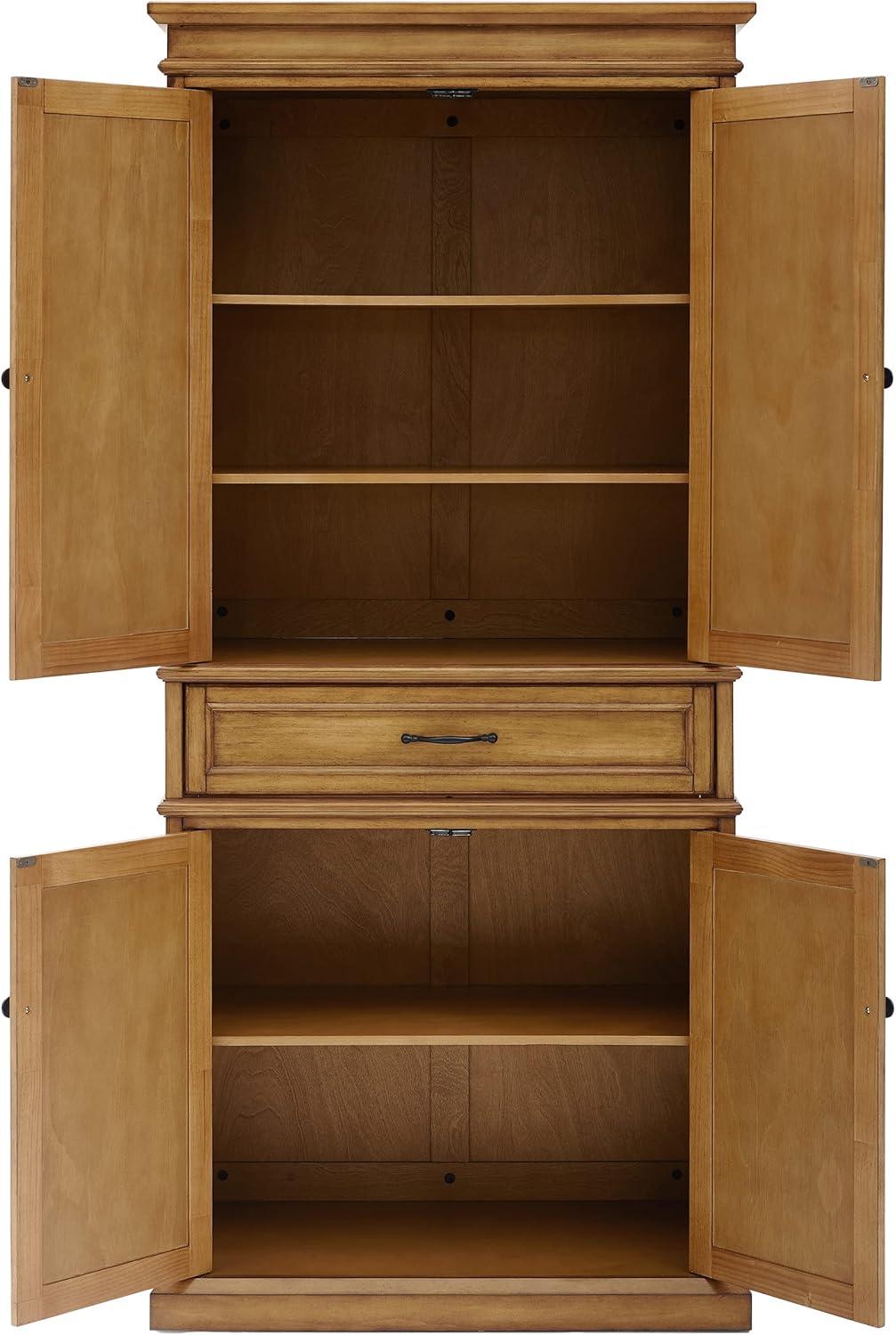Parsons Pantry Storage Wood/Mahogany - Crosley: Adjustable Shelving, Drawer, Traditional Style
