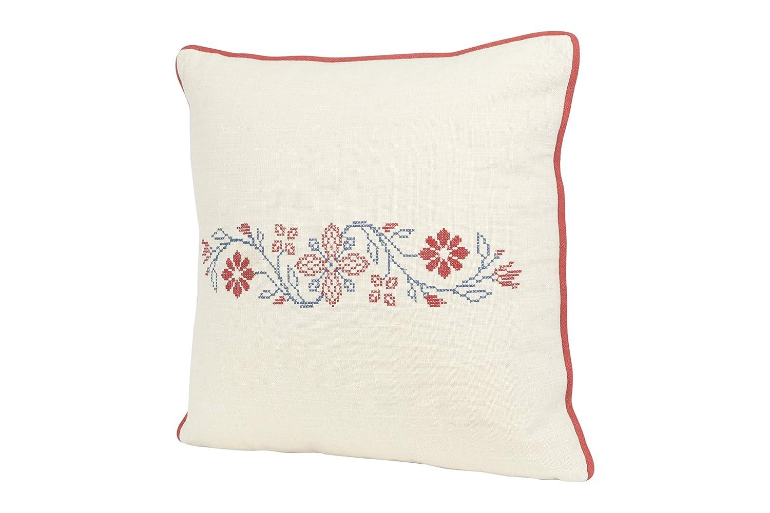 Creative Co-Op Embroidered Cotton Throw Pillow