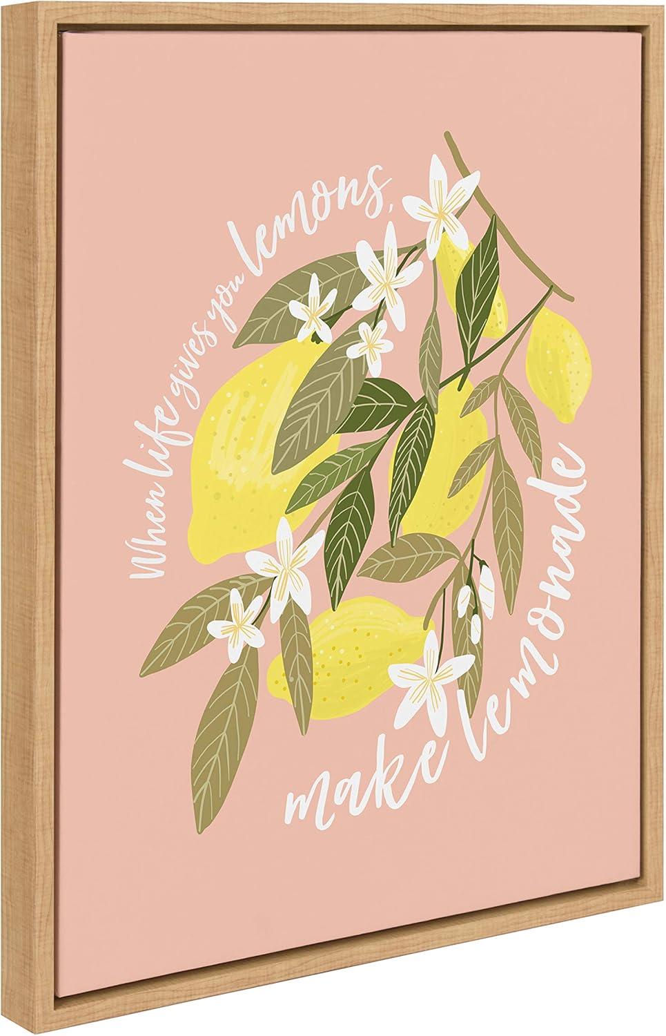 Kate & Laurel All Things Decor 18" x 24" Sylvie 561 Lemons Framed Canvas by Mia Charro Natural : Boho Decor, Citrus Harvest