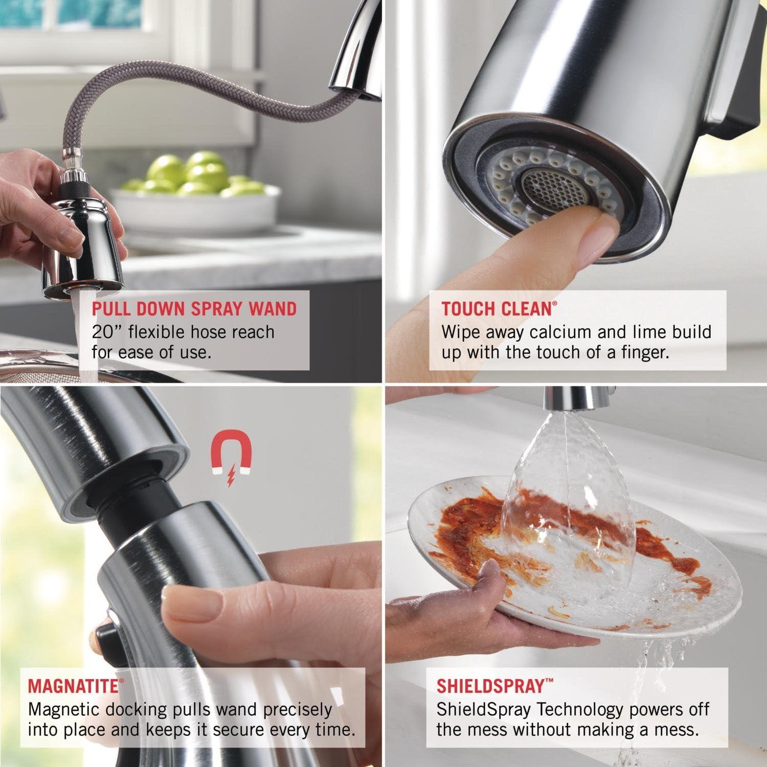 Mateo Pull Down Touch Single Handle Kitchen Faucet with MagnaTite® Docking and Touch2O® Technology