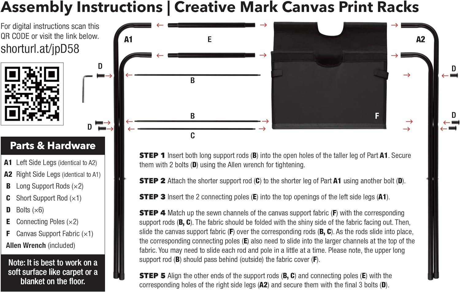Creative Mark Folding Canvas Jumbo Print Rack - Artist Gallery Portable Display Rack for Posters, Artwork, Prints, Canvas, Panels, Galleries, Studios & Storage