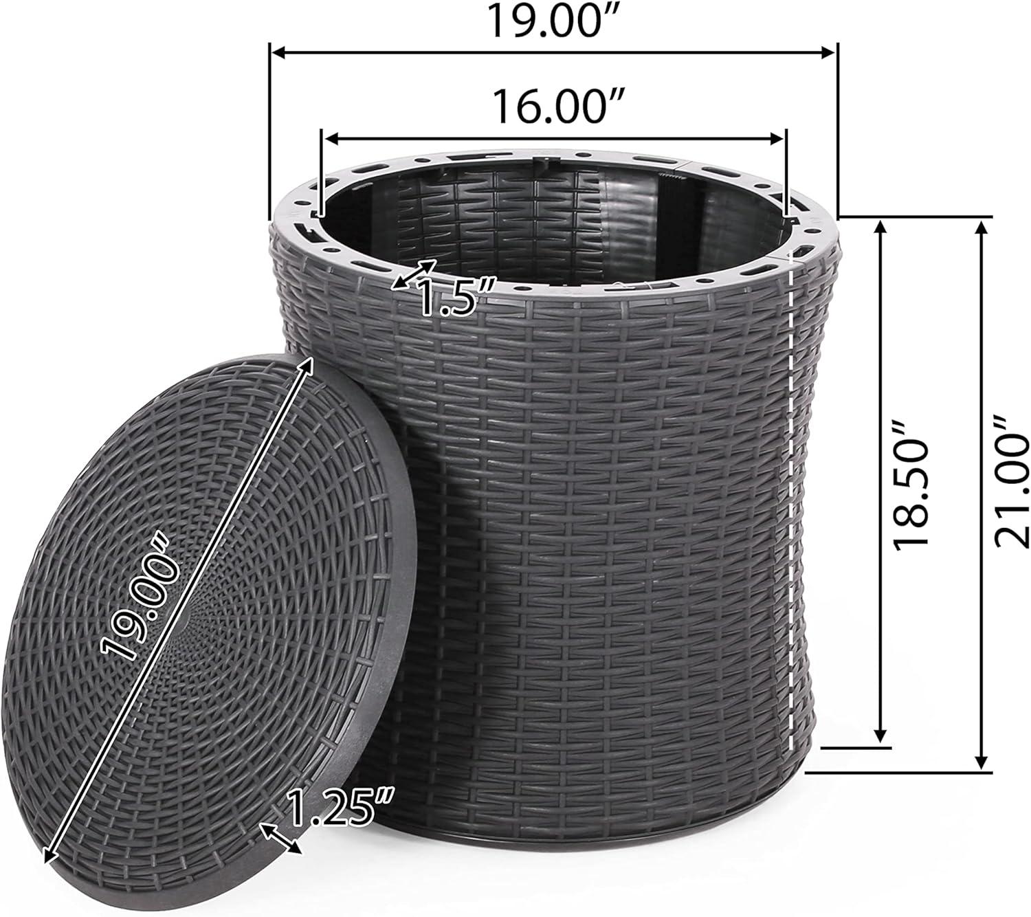Olivo Patio Faux Wicker Patio Table - Dark Gray - Christopher Knight Home