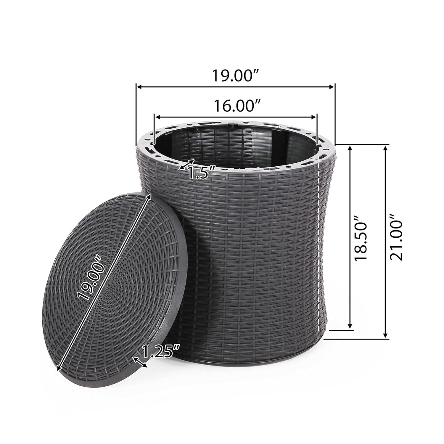 Olivo Patio Faux Wicker Patio Table - Dark Gray - Christopher Knight Home