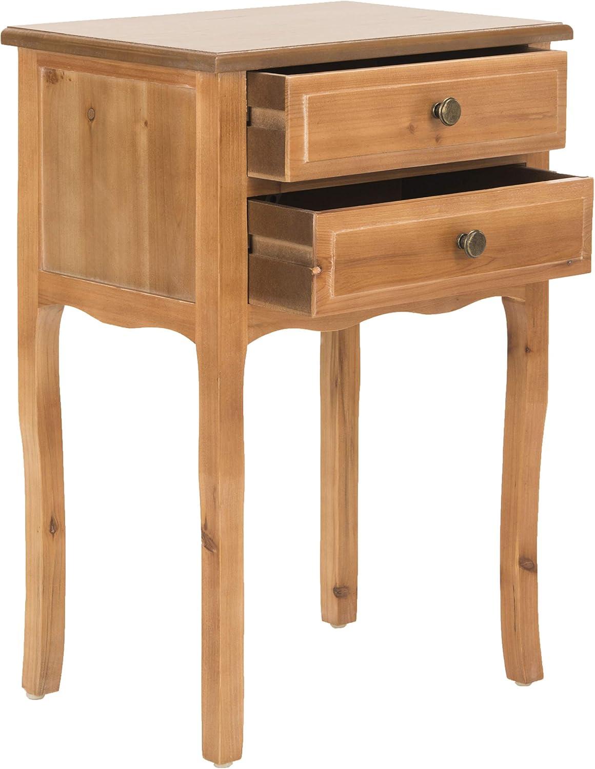 SAFAVIEH Lori End Table With Storage Drawers Red Maple