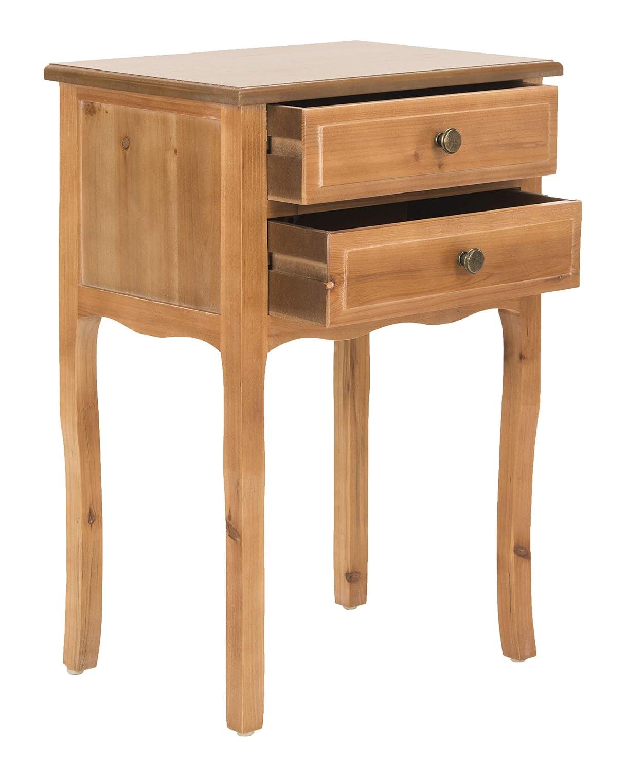 SAFAVIEH Lori End Table With Storage Drawers Red Maple