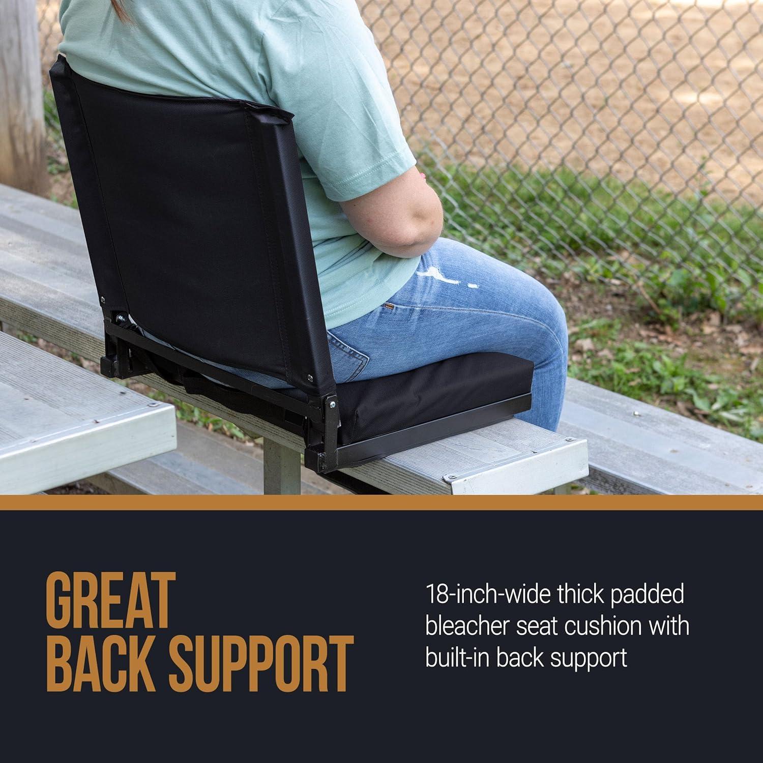 Home-Complete Bleacher Seat Stadium Cushion, Black
