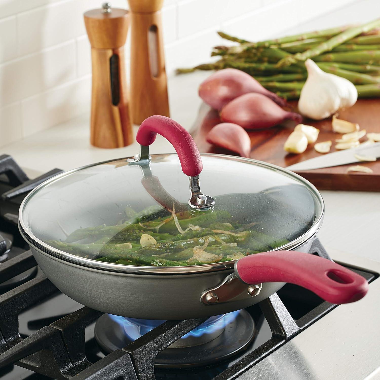 Rachael Ray Rachael Ray Create Delicious Hard Anodized Aluminum Nonstick Deep Frying Pan, 10.25-Inch
