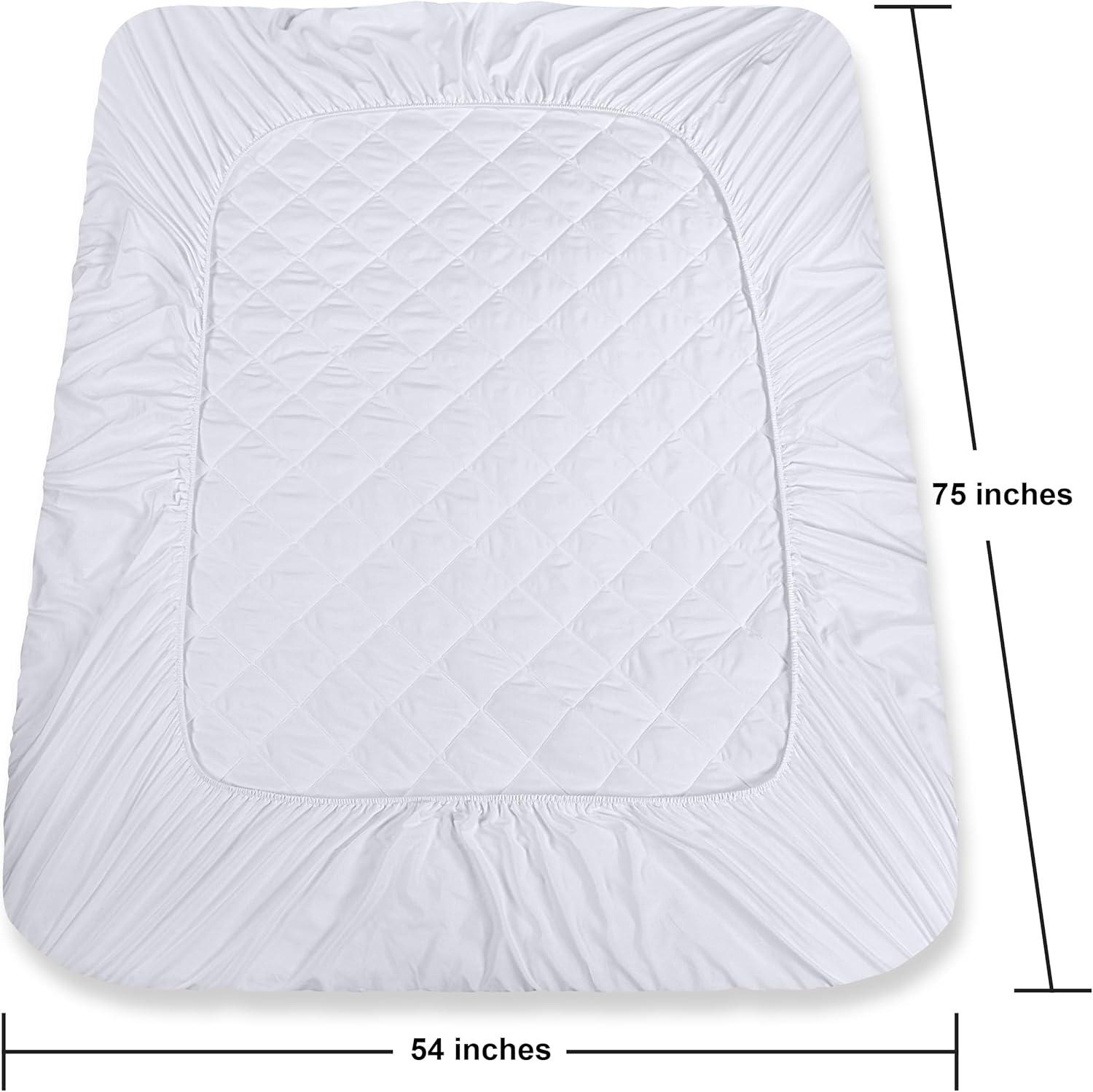 Utopia Bedding Quilted Fitted Mattress Pad (Full) - Elastic Fitted Mattress Protector - Mattress Cover Stretches up to 16 Inches Deep - Machine Washable Mattress Topper