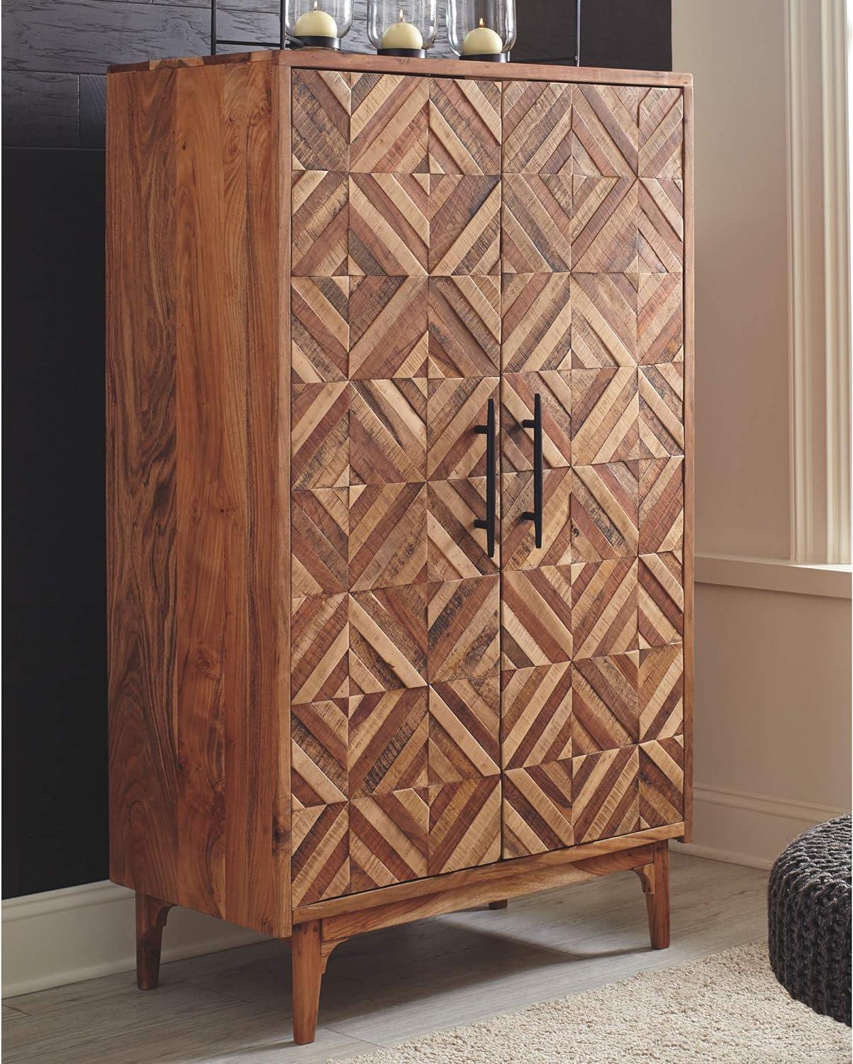 Gabinwell Accent Cabinet Brown/Beige - Signature Design by Ashley: Mid-Century Modern, Two-Tone Wood Finish, Fixed Shelves