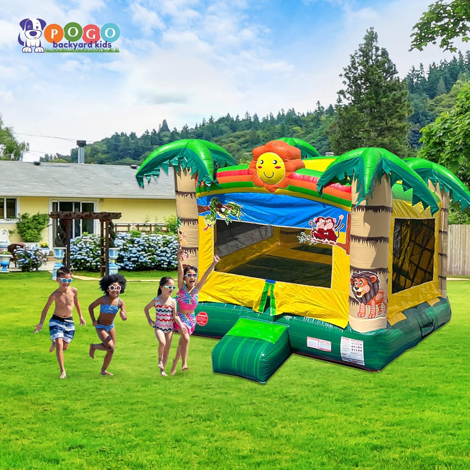 Pogo Bounce House Crossover Kids Inflatable Bounce House with Blower