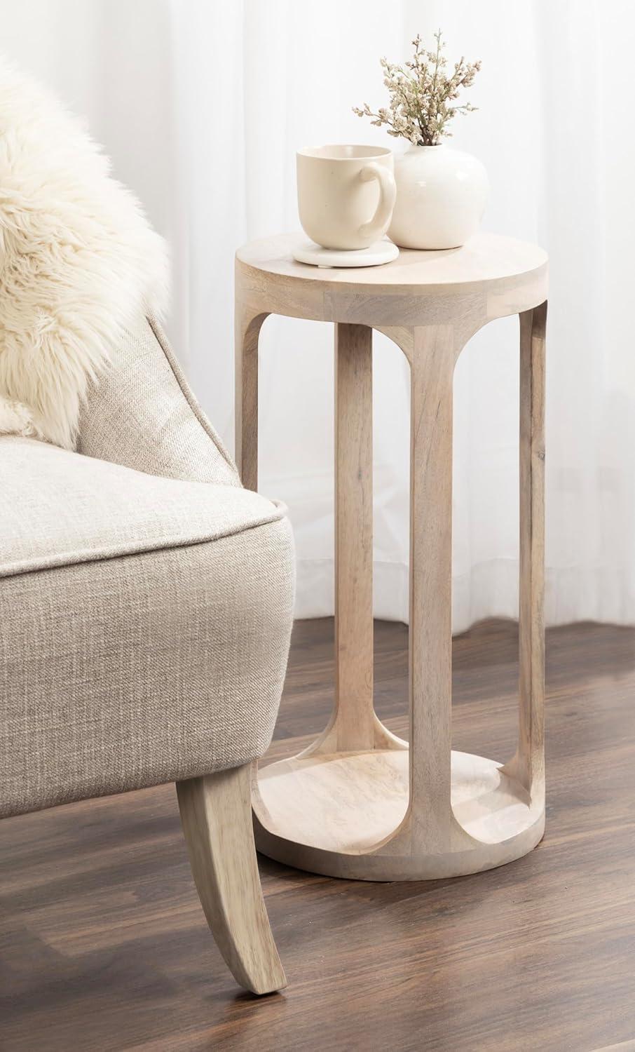 Kate and Laurel Dahl Wood Drink Table, 12x12x23, White