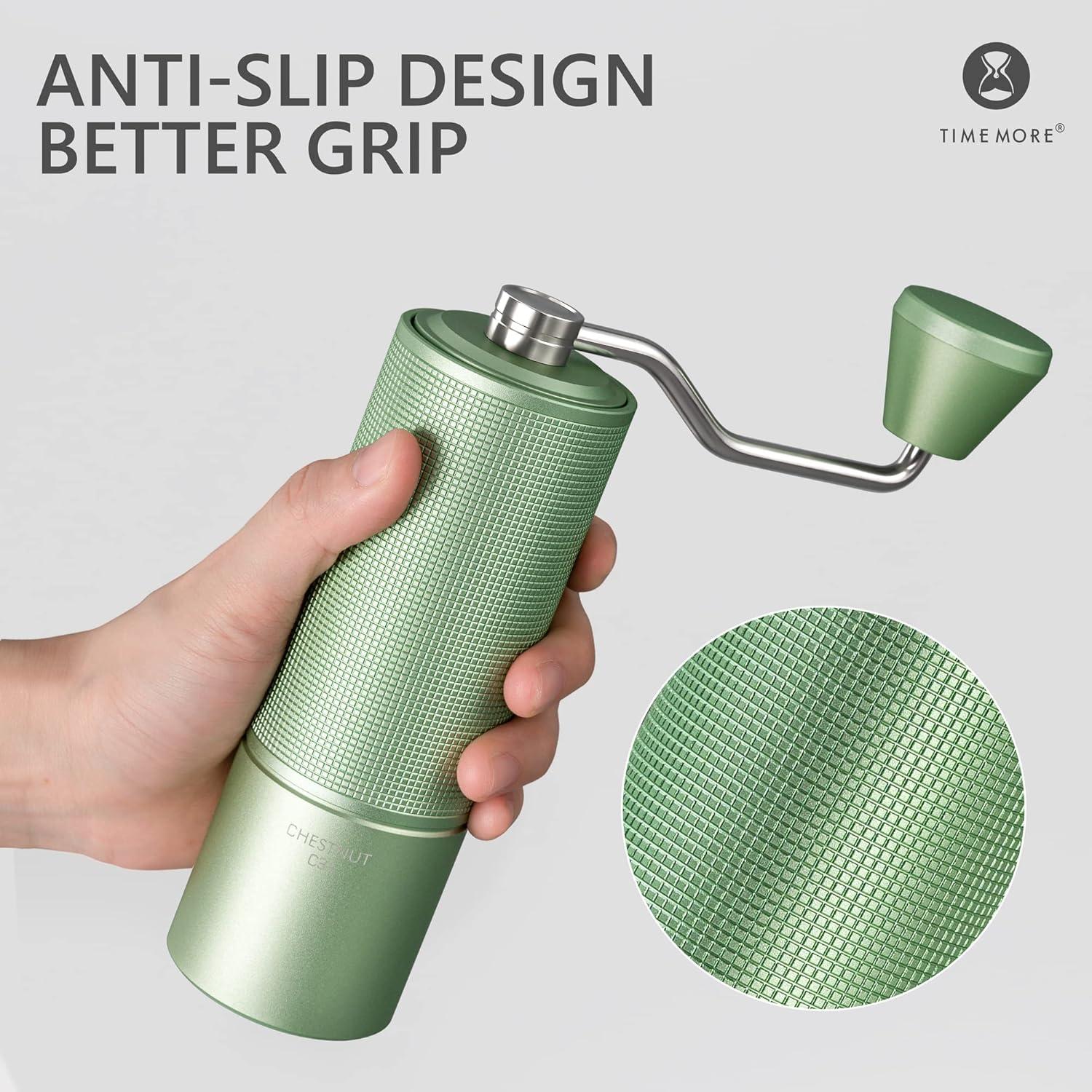 APPENIN WINTER PARK CORP Chestnut C3 ESP Manual Coffee Grinder, Hand Coffee Grinder With Internal Adjustable Grind Setting, Stainless Steel S2C Conical Burr Coffee Grinder, For Espresso To French Press - Green