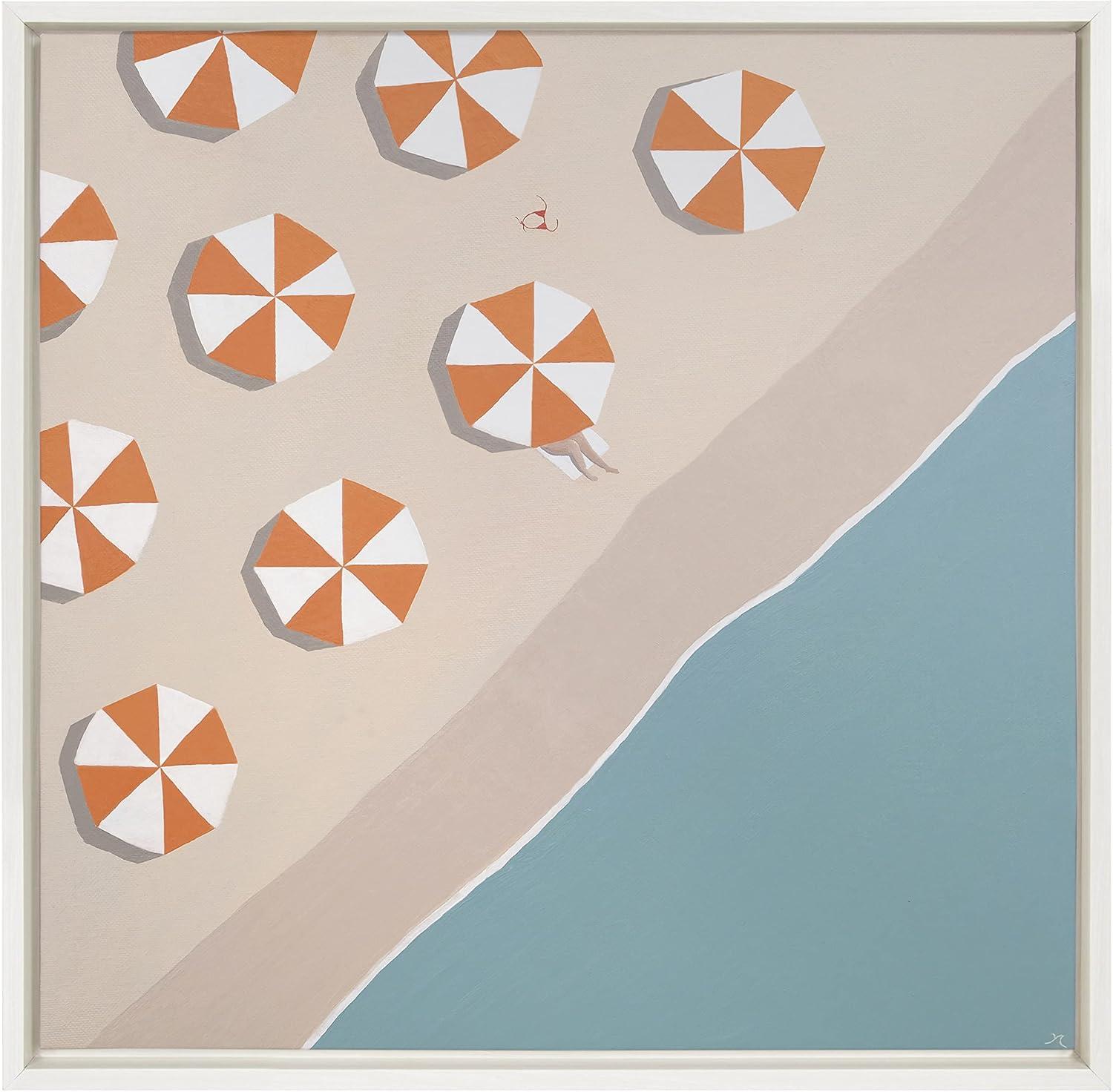 22" x 22" Sylvie The Early Bird by Rachel Dowd Framed Wall Canvas White - Kate & Laurel All Things Decor