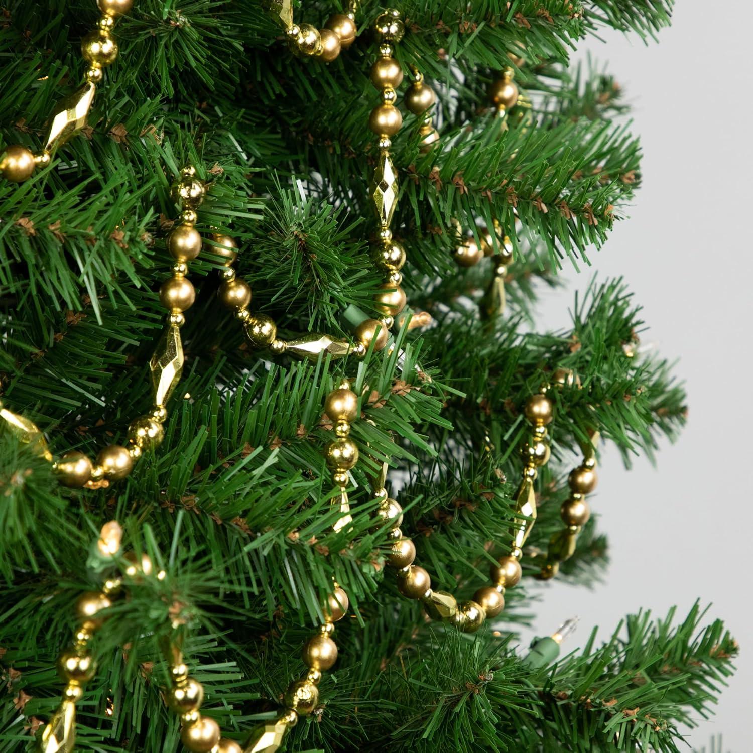 Northlight Seasonal 9' Shiny and Matte Gold Beaded Christmas Garland