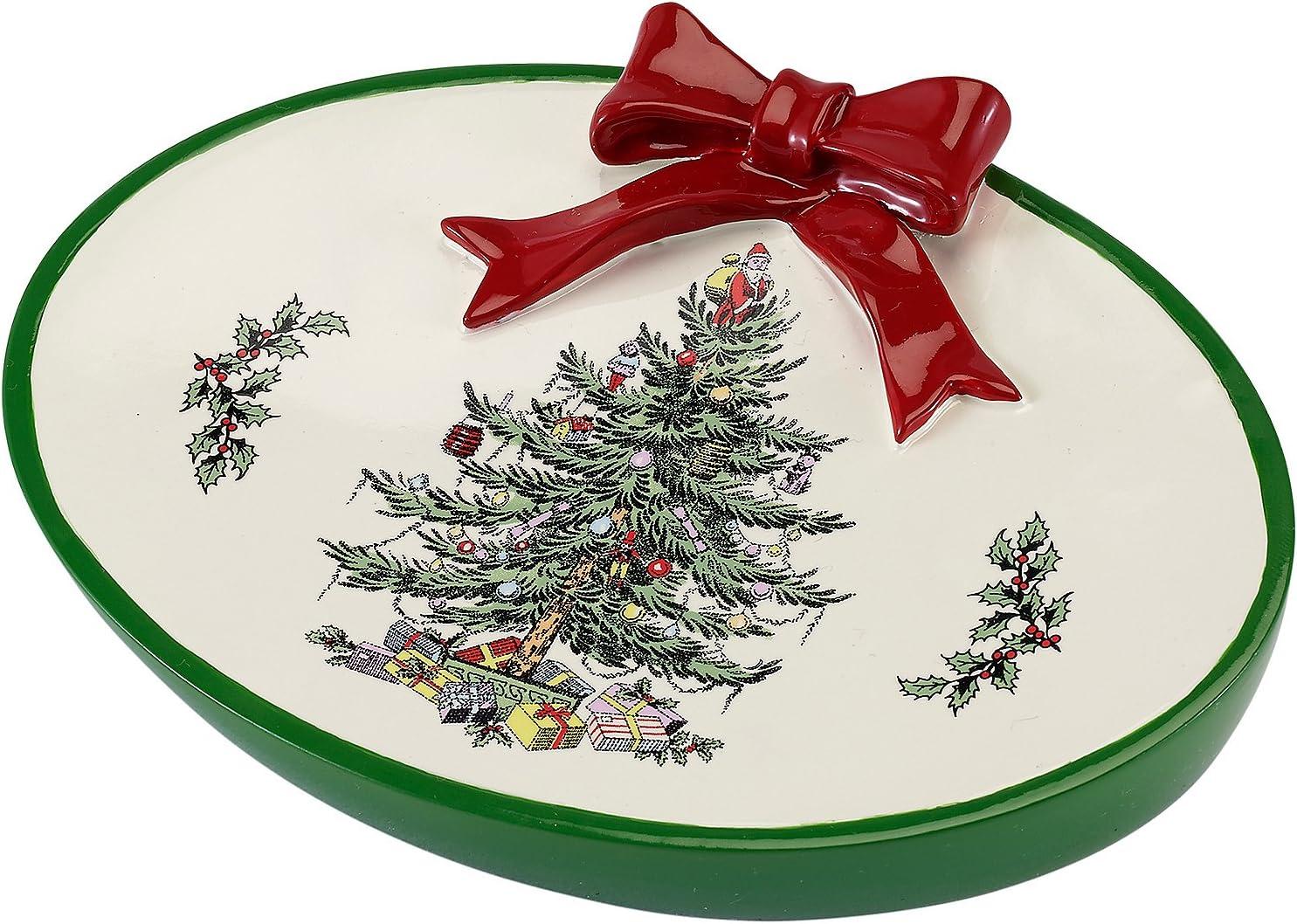 Holiday Christmas Tree Red and White Resin Soap Dish