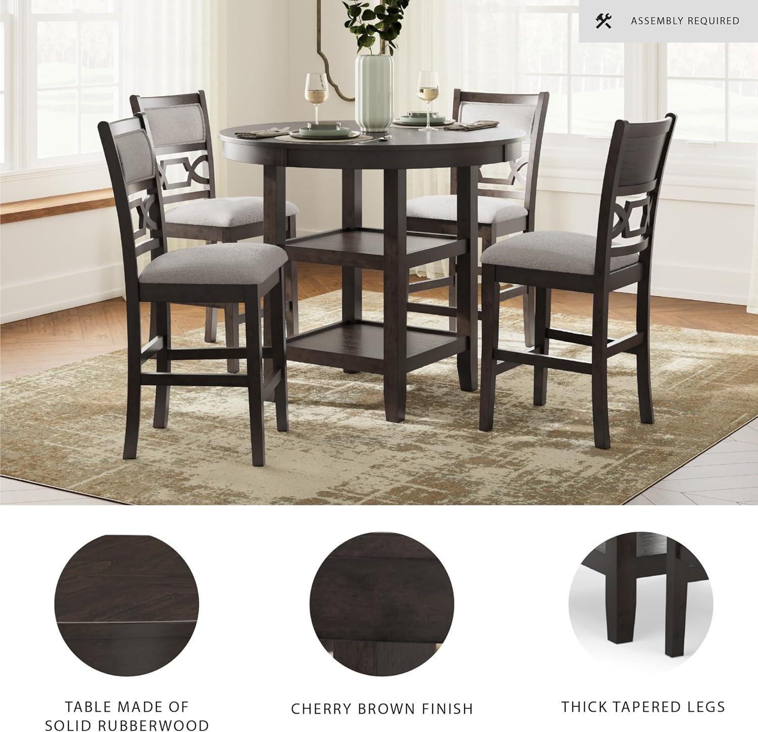 Ashley Furniture Langwest Brown Counter Height Dining Table Set - Set of 5