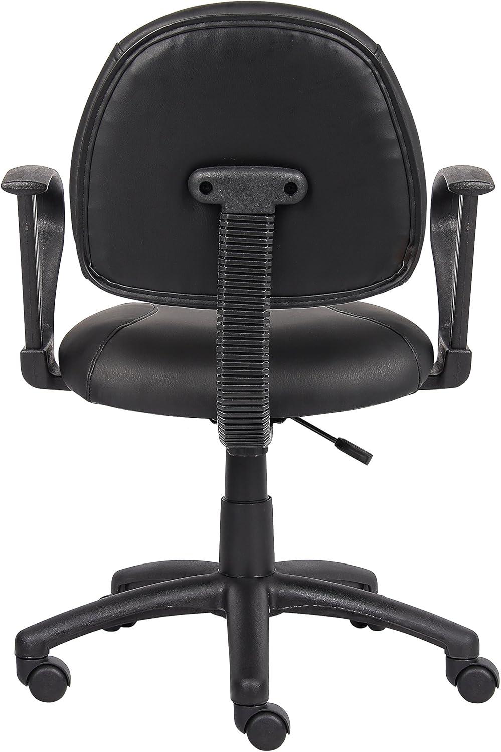 Black LeatherPlus Ergonomic Task Chair with Fixed Arms