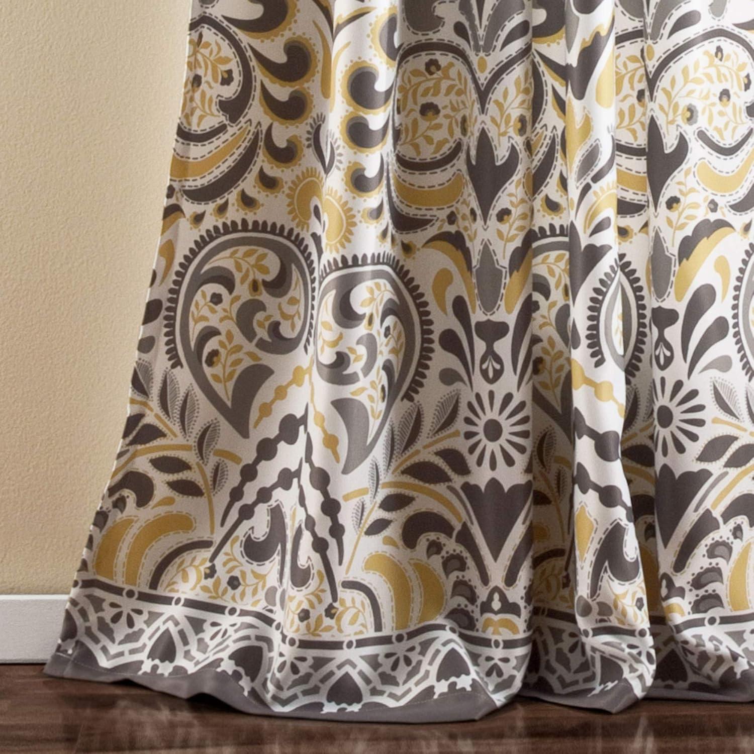 Home Boutique Clara Light Filtering Window Panel Yellow/Brown Set 52x84+2