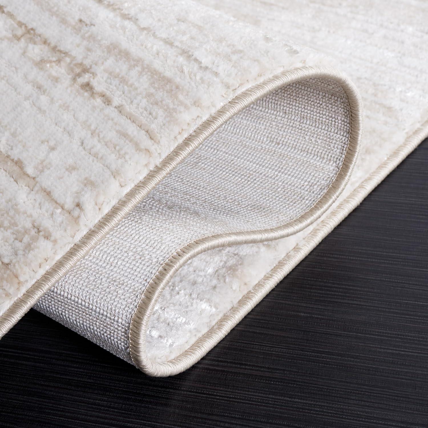 SAFAVIEH Hanna Trinity Striped Area Rug, Ivory/Beige, 5'3" x 7'6"