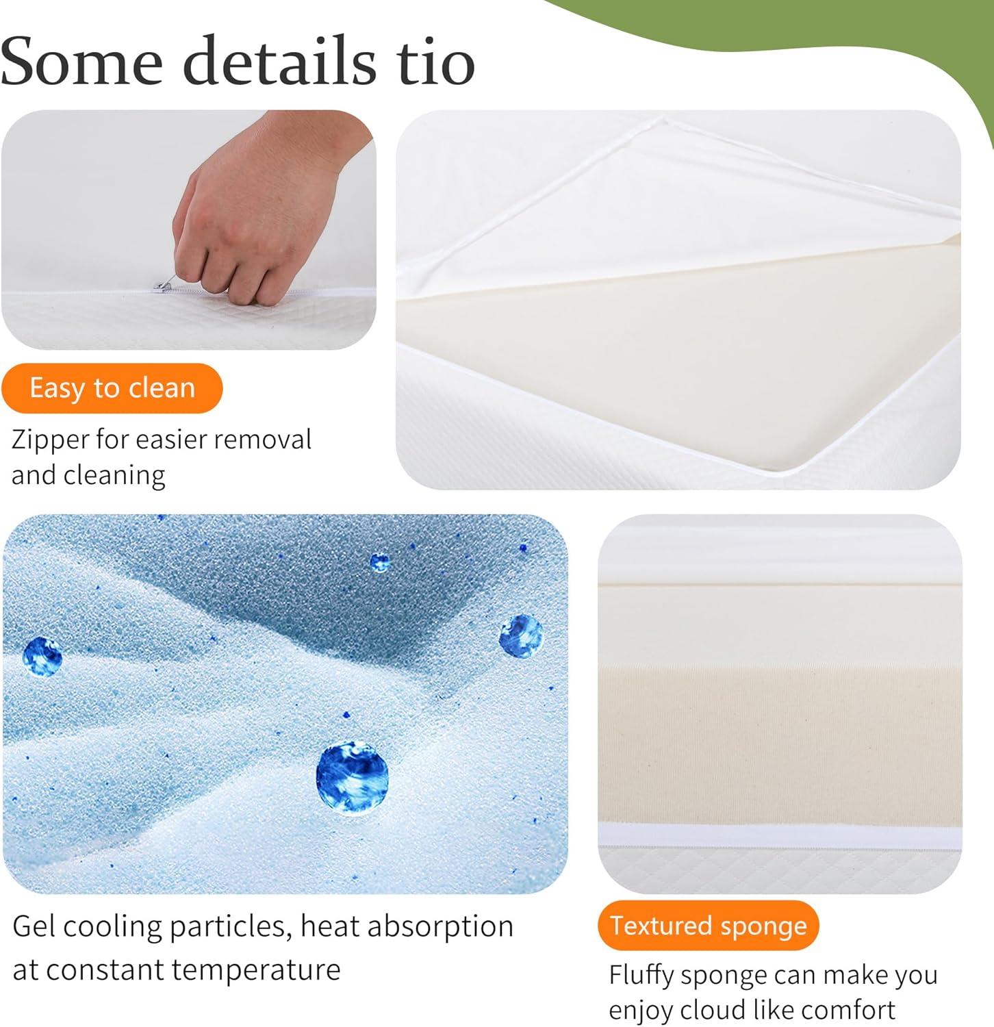 BestMassage 12 Inch Gel Memory Foam Mattress for Cool Sleep & Pressure Relief, Medium Firm Single Twin Mattress for Kids, Bed-in-a-Box, CertiPUR-US Certified,White