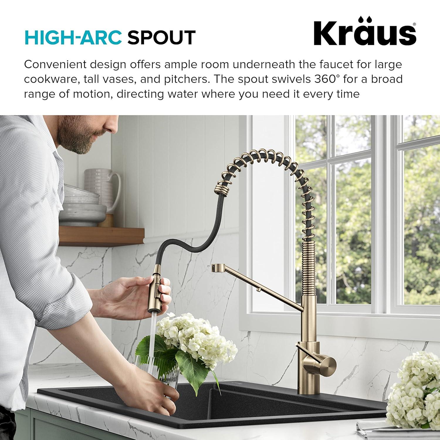 Oletto 2-in-1 Pull-Down Single Handle Kitchen Faucet