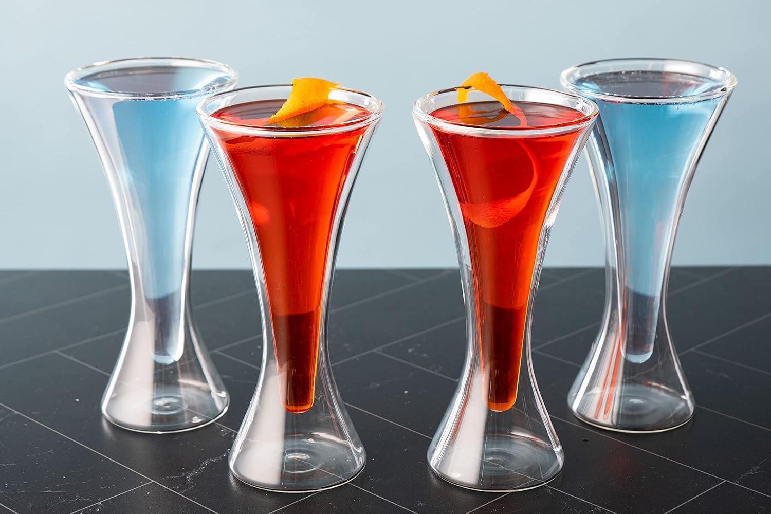 Double Walled Cocktail Martini Glasses - 210 mL / 7 fl. oz (Set of 4)