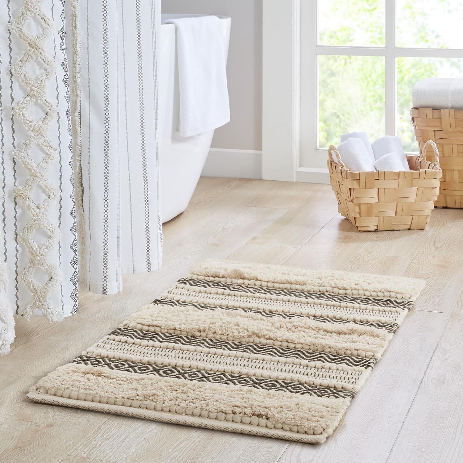 INK+IVY Asher Cotton Blend Bath Rug with Non-Slip Backing & Reviews | Wayfair