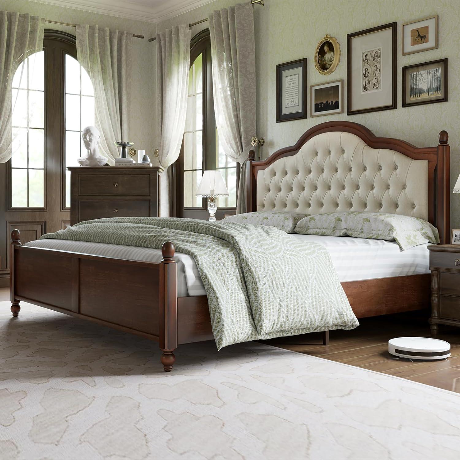 Lark Manor™ Amilio Upholstered Bed Solid Wood Platform