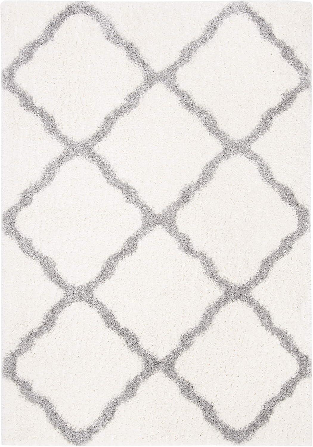 Parma Shag PMA521 Power Loomed Indoor Area Rug - 5'3"x7'6" - Cream/Grey - Safavieh