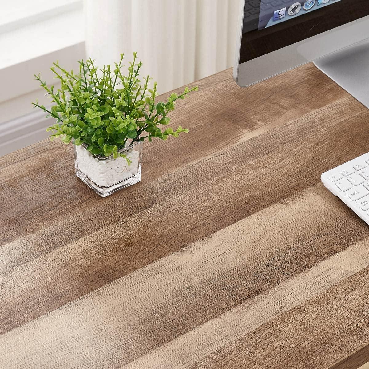 Rustic Oak and Black L-Shaped Corner Computer Desk with Shelves