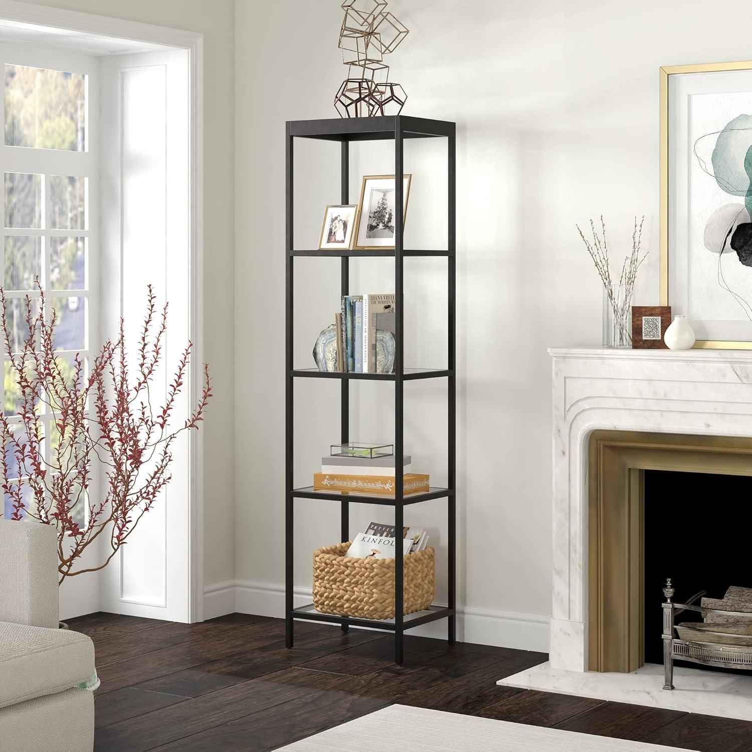 Blackened Bronze 70" Quintuple-Tier Rectangular Étagère