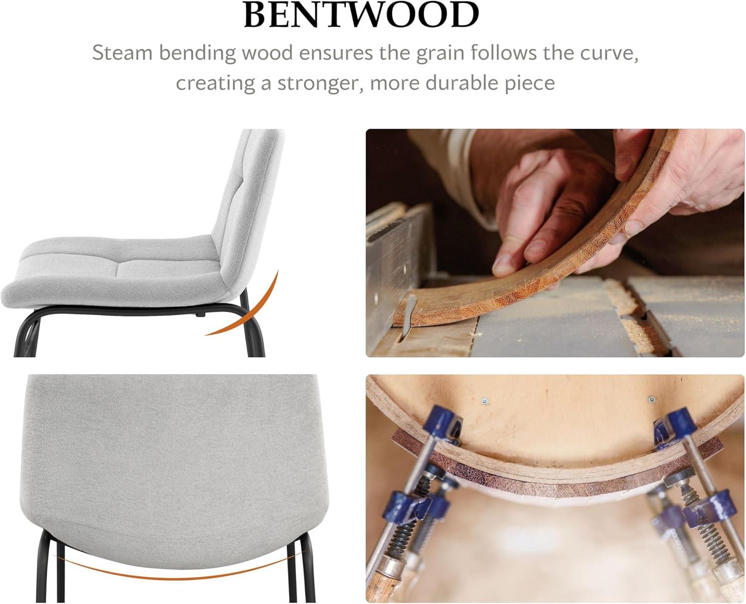 Furniture of America Perri Modern Chenille Counter Height Dining Chairs, Gray (Set of 2)