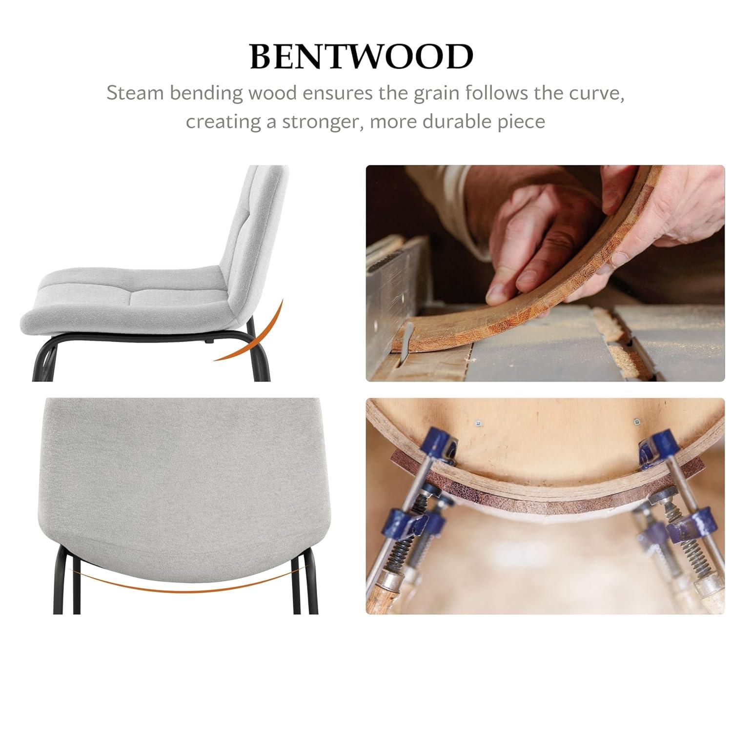 Furniture of America Perri Modern Chenille Counter Height Dining Chairs, Gray (Set of 2)