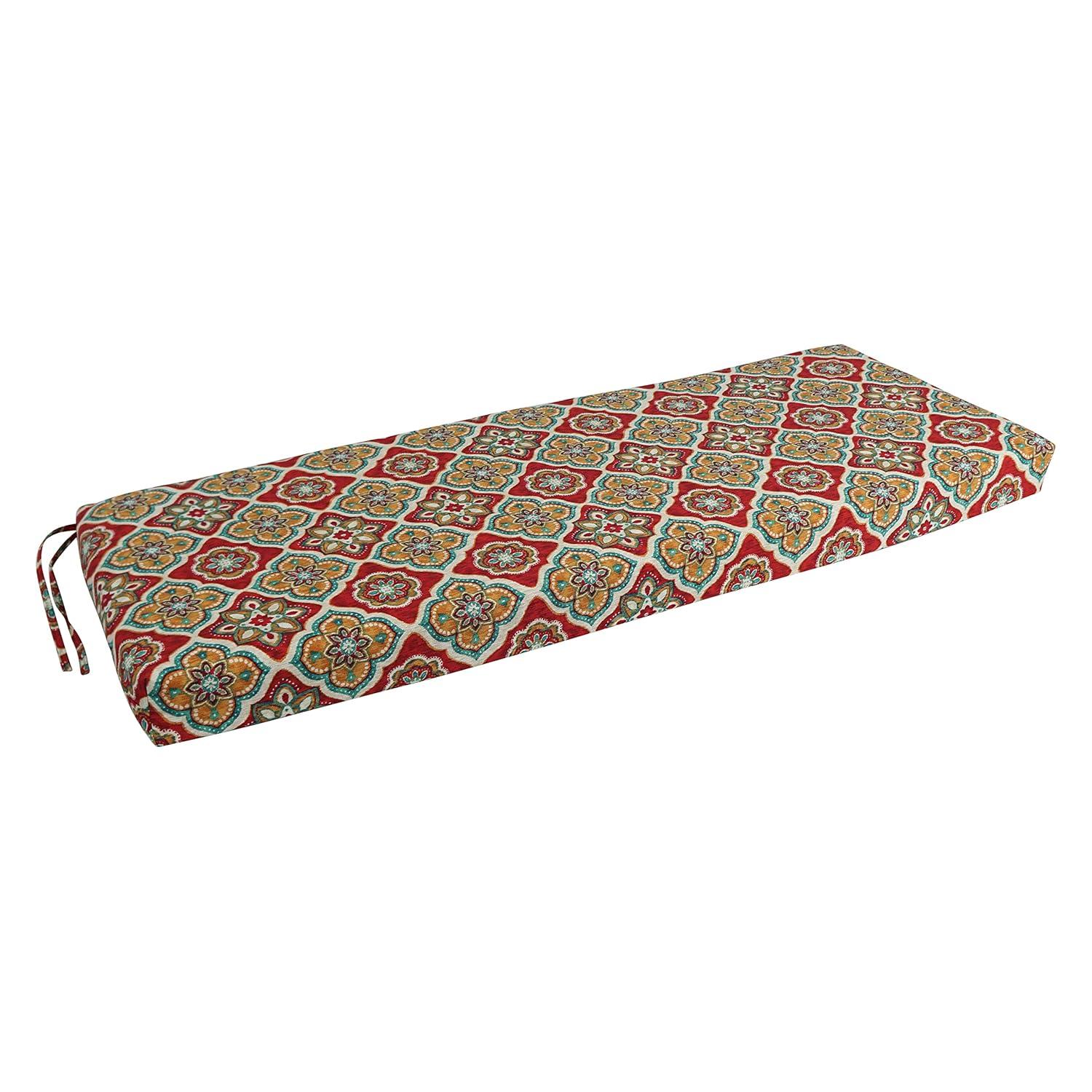 Blazing Needles Outdoor Bench Cushion, 54" x 19", Adonis Jewel