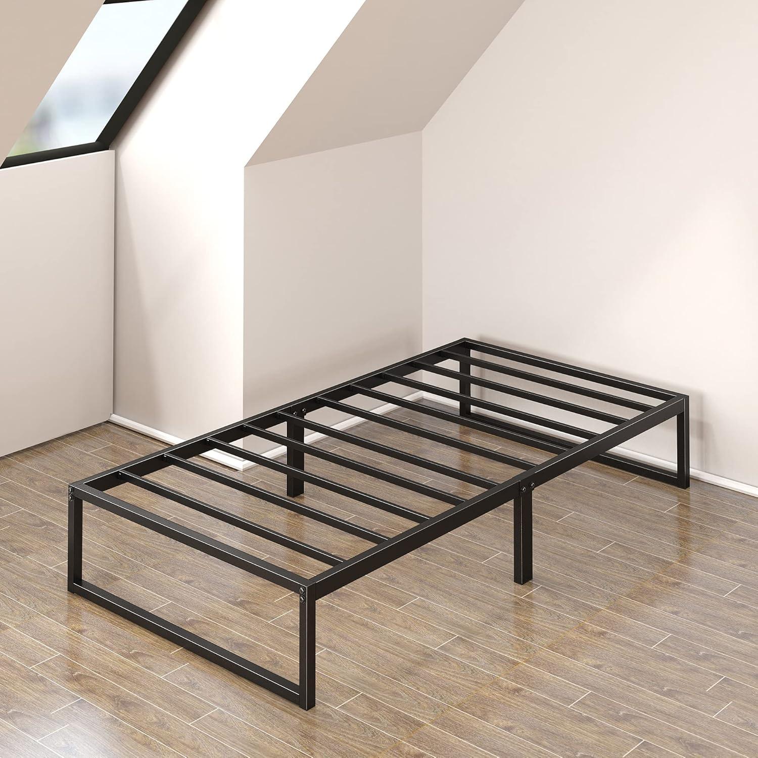 Twin Lorelai 12" Metal Platform Bed Frame Black - Zinus: No Box Spring, Steel Construction, 350lb Capacity