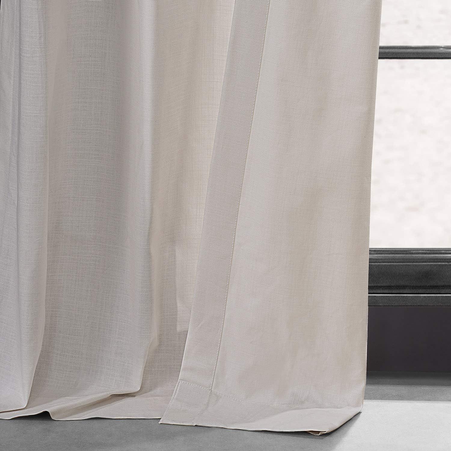 Supreme Cream Dune Textured Solid Cotton Grommet Curtain Pair (2 Panels), Supreme Cream, 50W X 96L