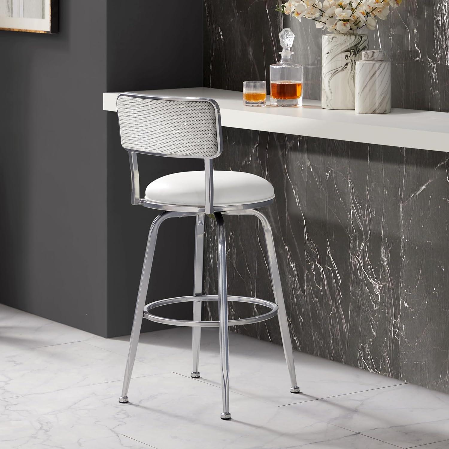 Hillsdale Furniture Baltimore Metal and Uph Swivel Bar Height Stool White