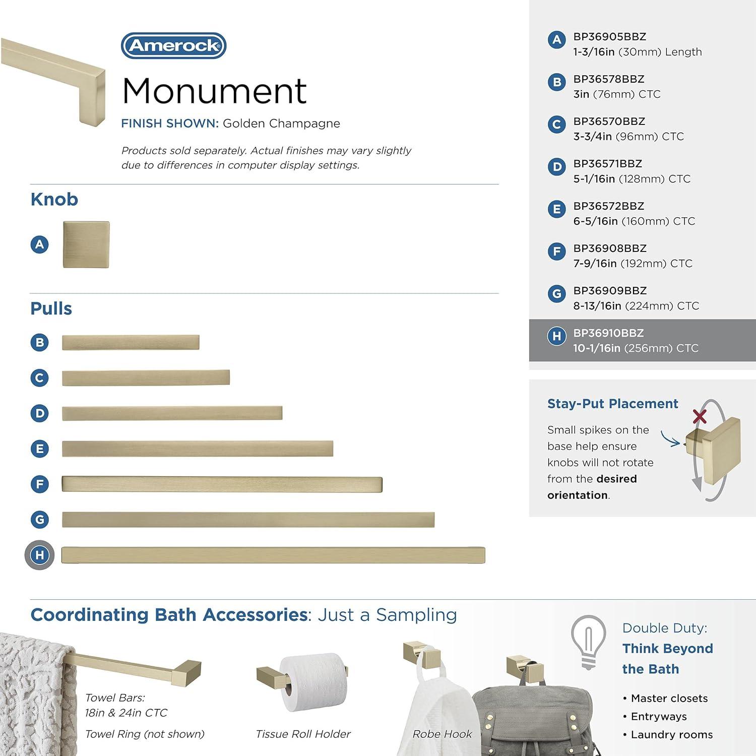 Monument 10-1/16 in (256 mm) Center-to-Center Cabinet Pull