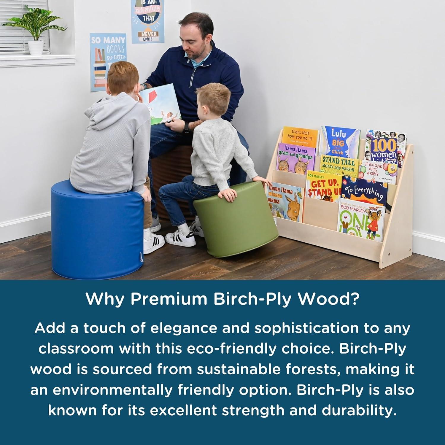 Birch 4-Shelf Scratch Resistant Kids Book Display