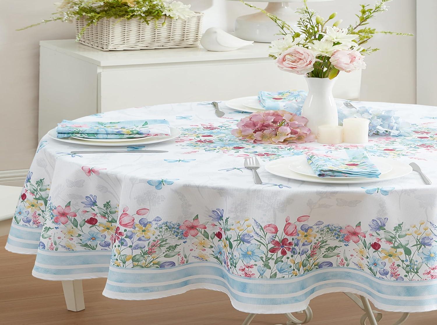 Nottingham Double Border Napkin, Set of 8 - Multicolor - 17x17 - Elrene Home Fashions