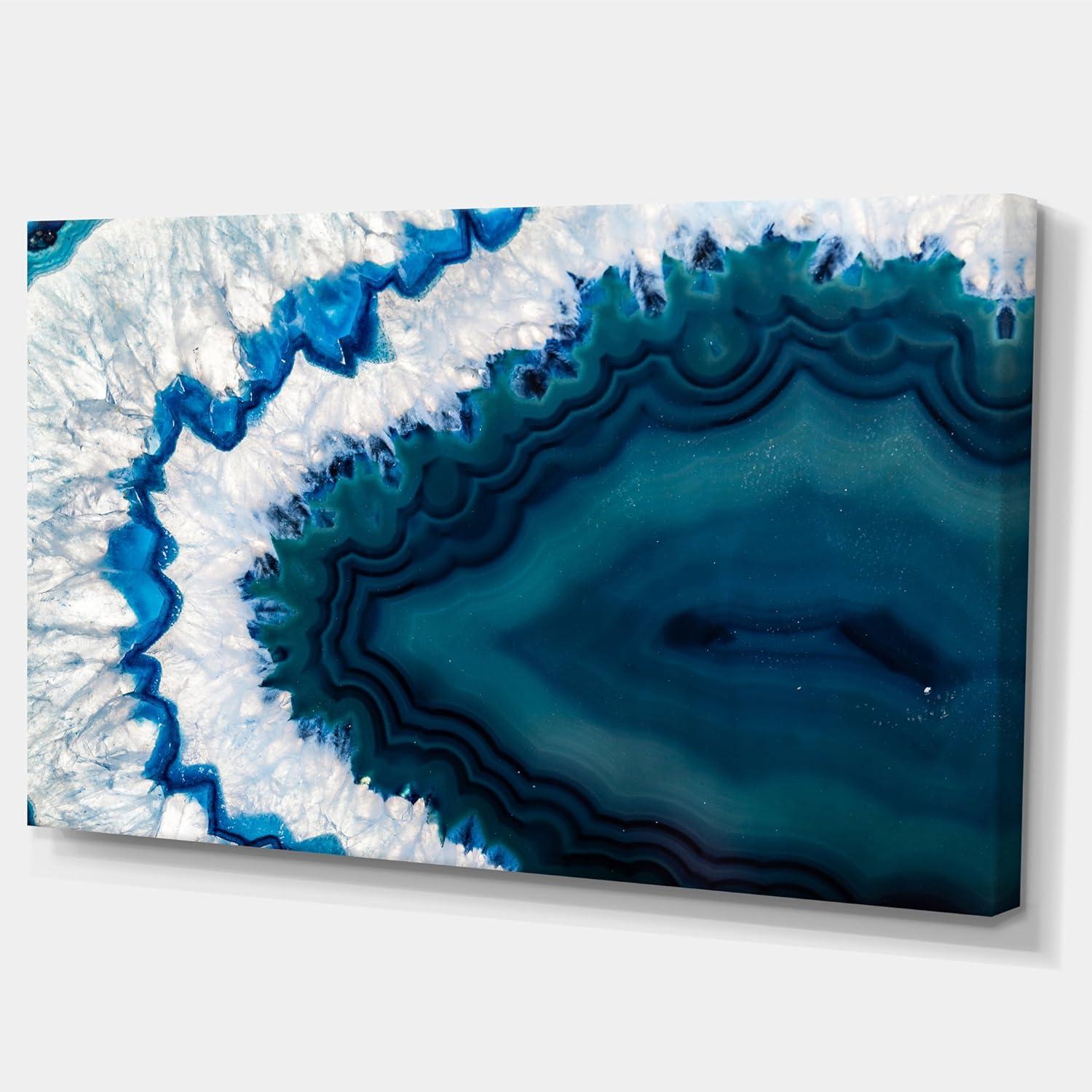 Designart 'Blue Brazilian Geode ' Abstract Canvas Wall Art Print