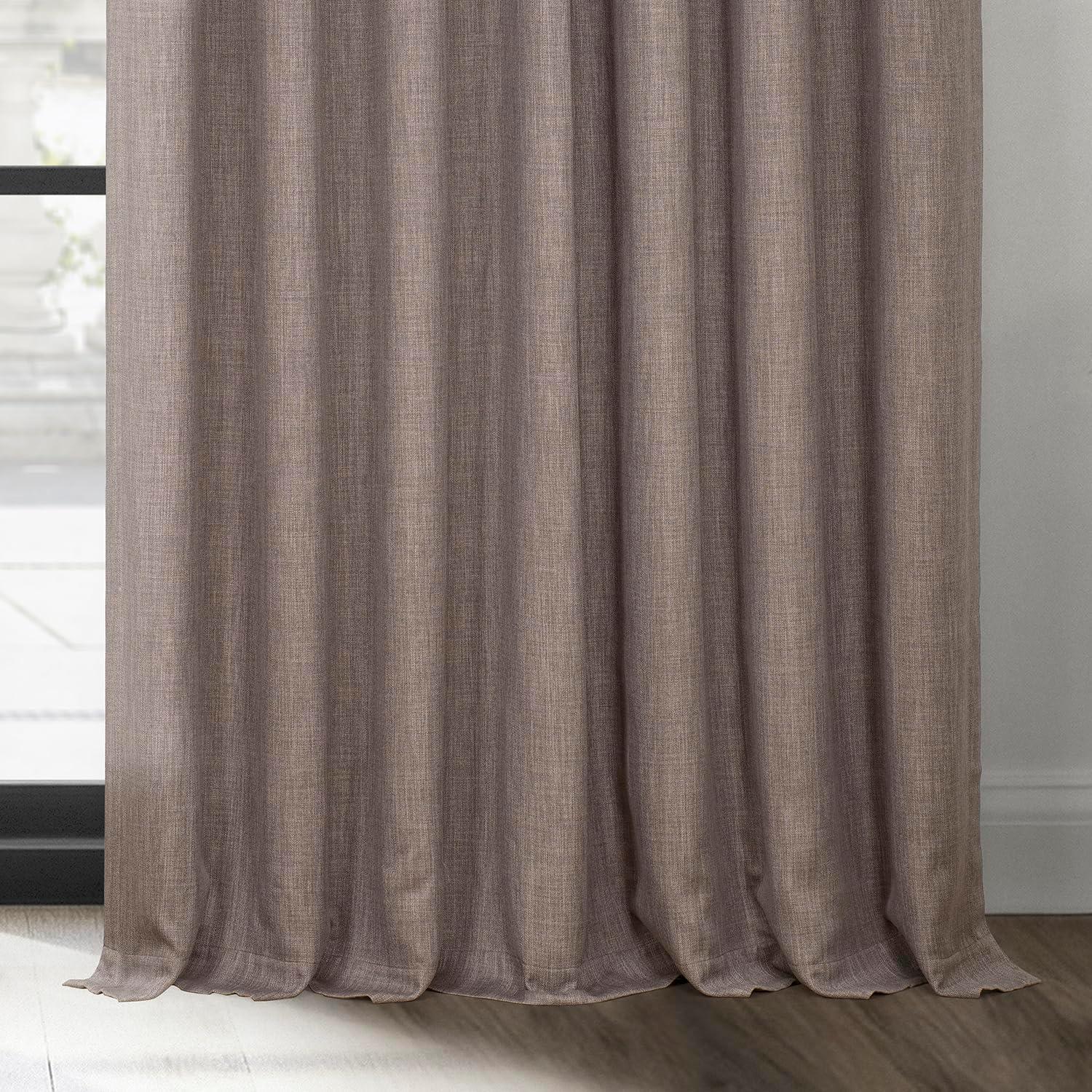 HPD Half Price Drapes Mink Extra Wide Faux Linen Room Darkening Curtains for Bedroom & Living Room Curtains (1 Panel), Door & Window Curtains 84 inch length, Rod Pocket Curtains & drapes, 50W X 108L