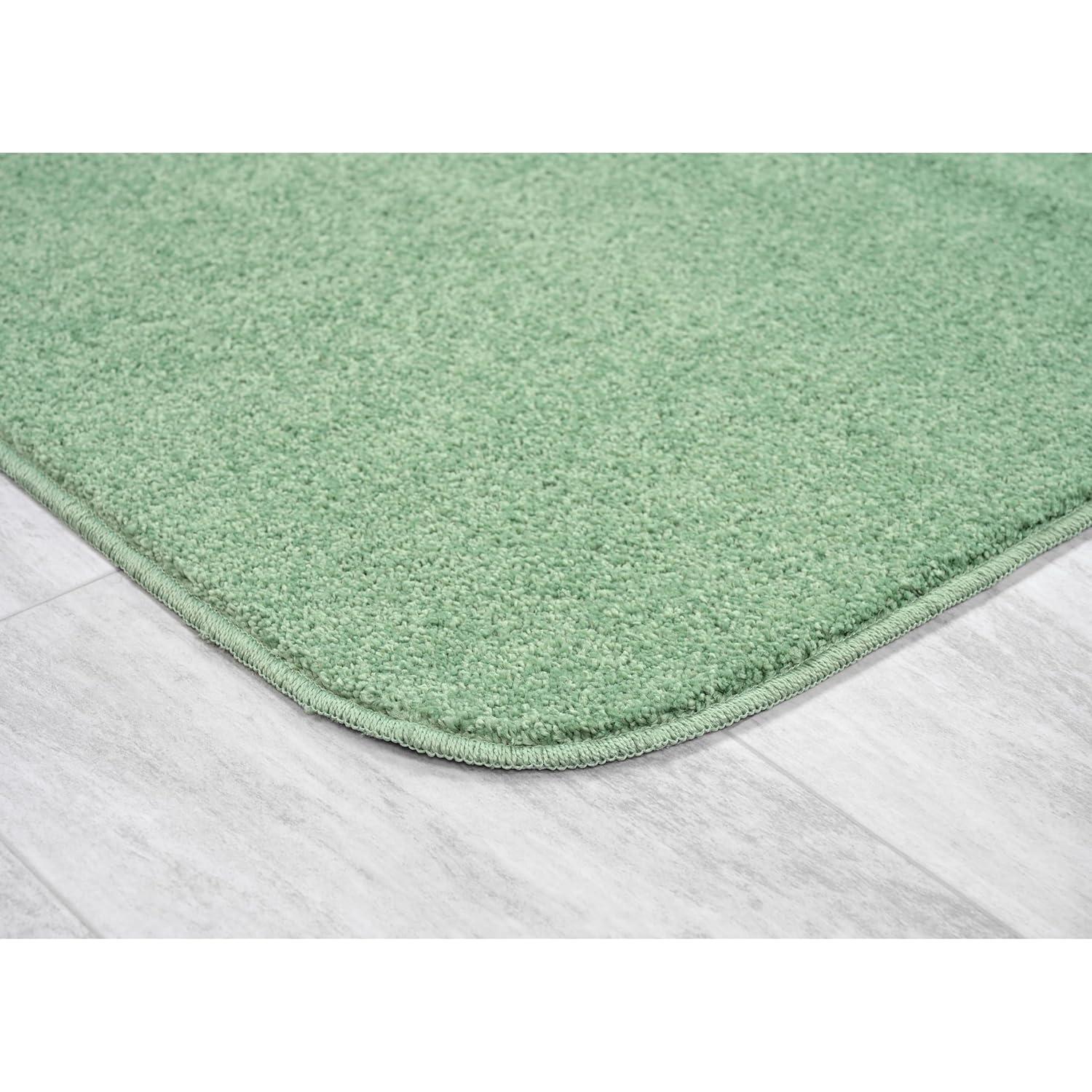 Garland Rug Gramercy Washable Bath Rug Set, 2-Piece (20"x34" & Contour Rug) Deep Fern
