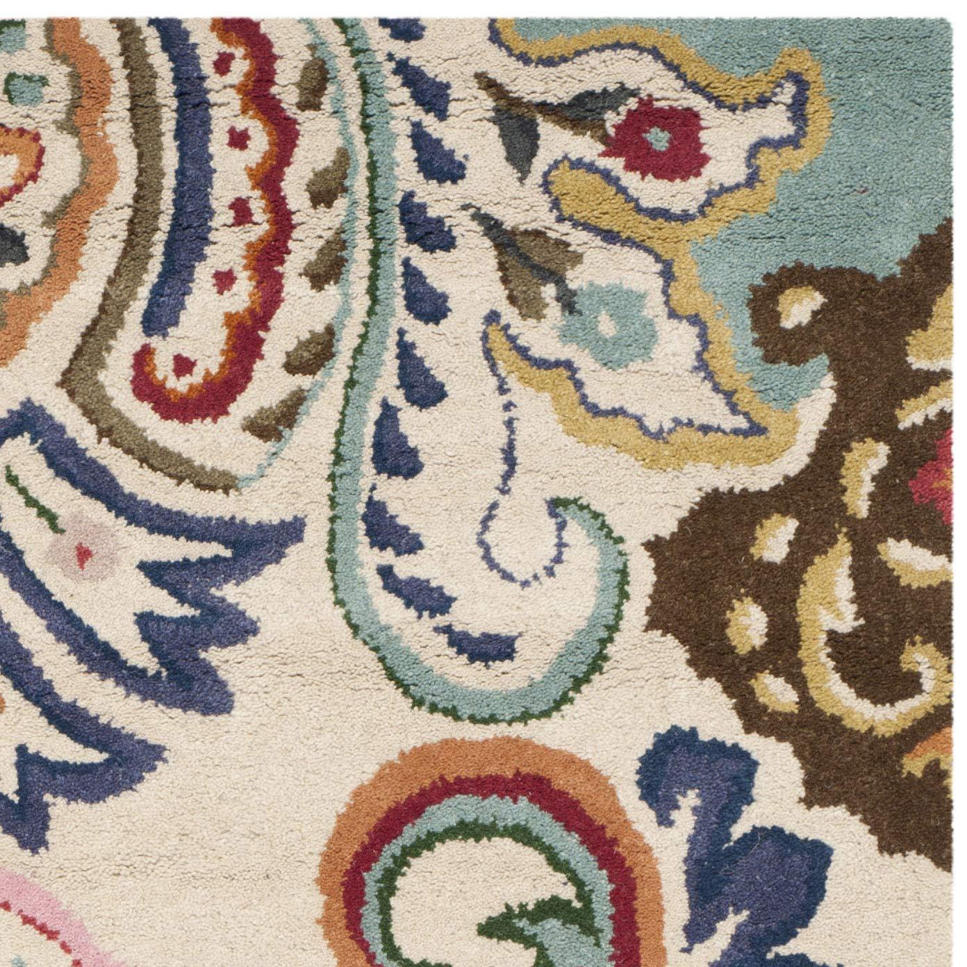 Bella BEL118 Hand Tufted Area Rug - Ivory/Teal - 4'x6' - Safavieh.