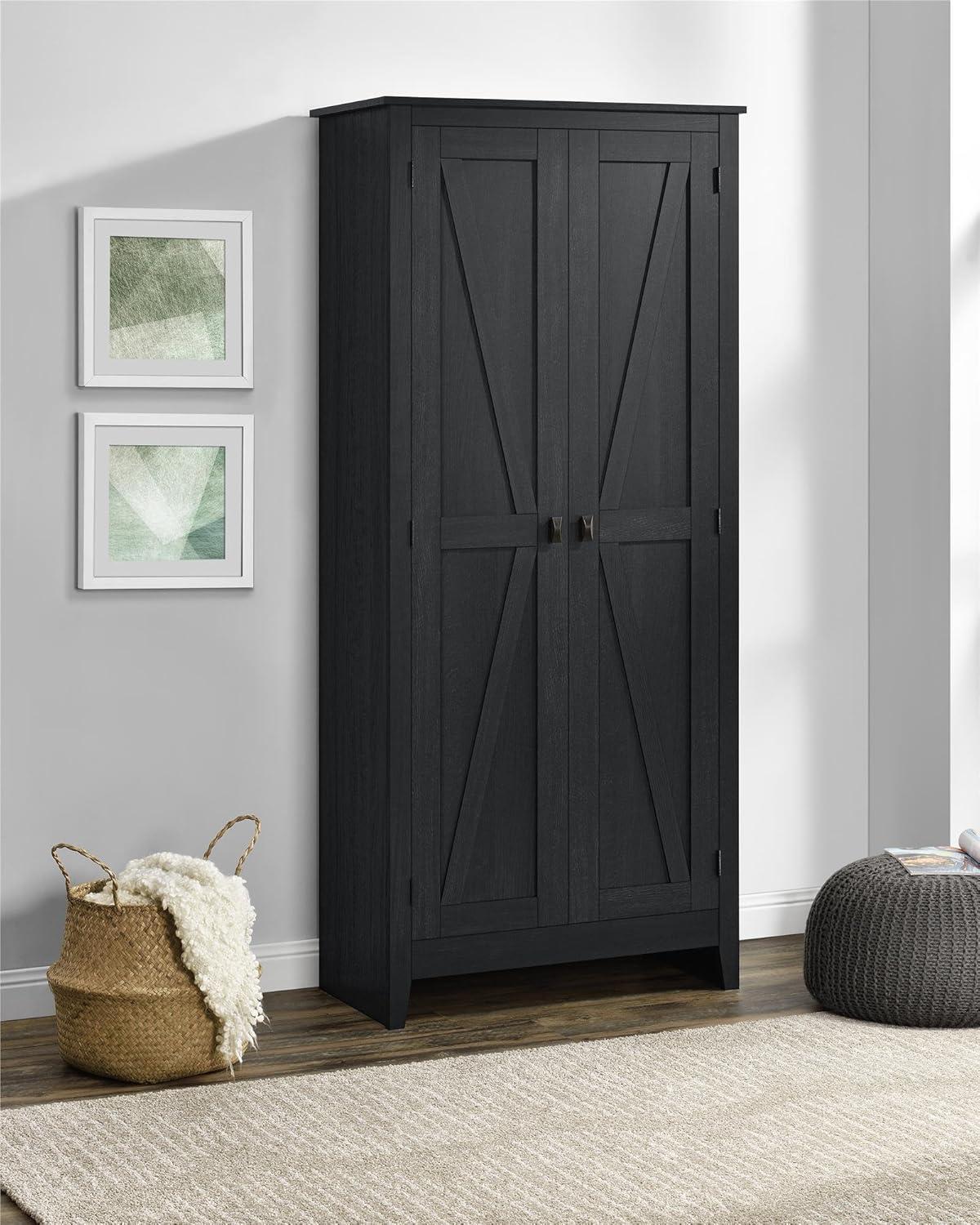 Farmington 31.5" Wide Storage Cabinet, Black Oak