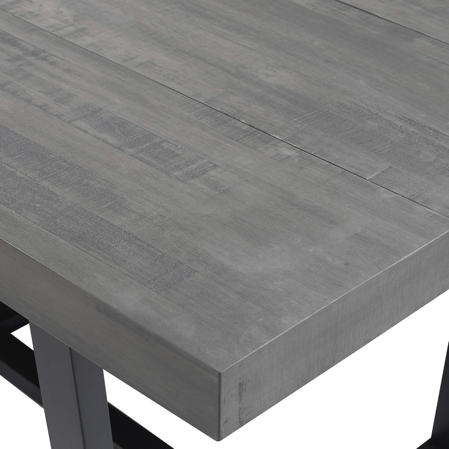 Walker Edison Durango 52" Solid Pine Wood Dining Table in Gray/Black