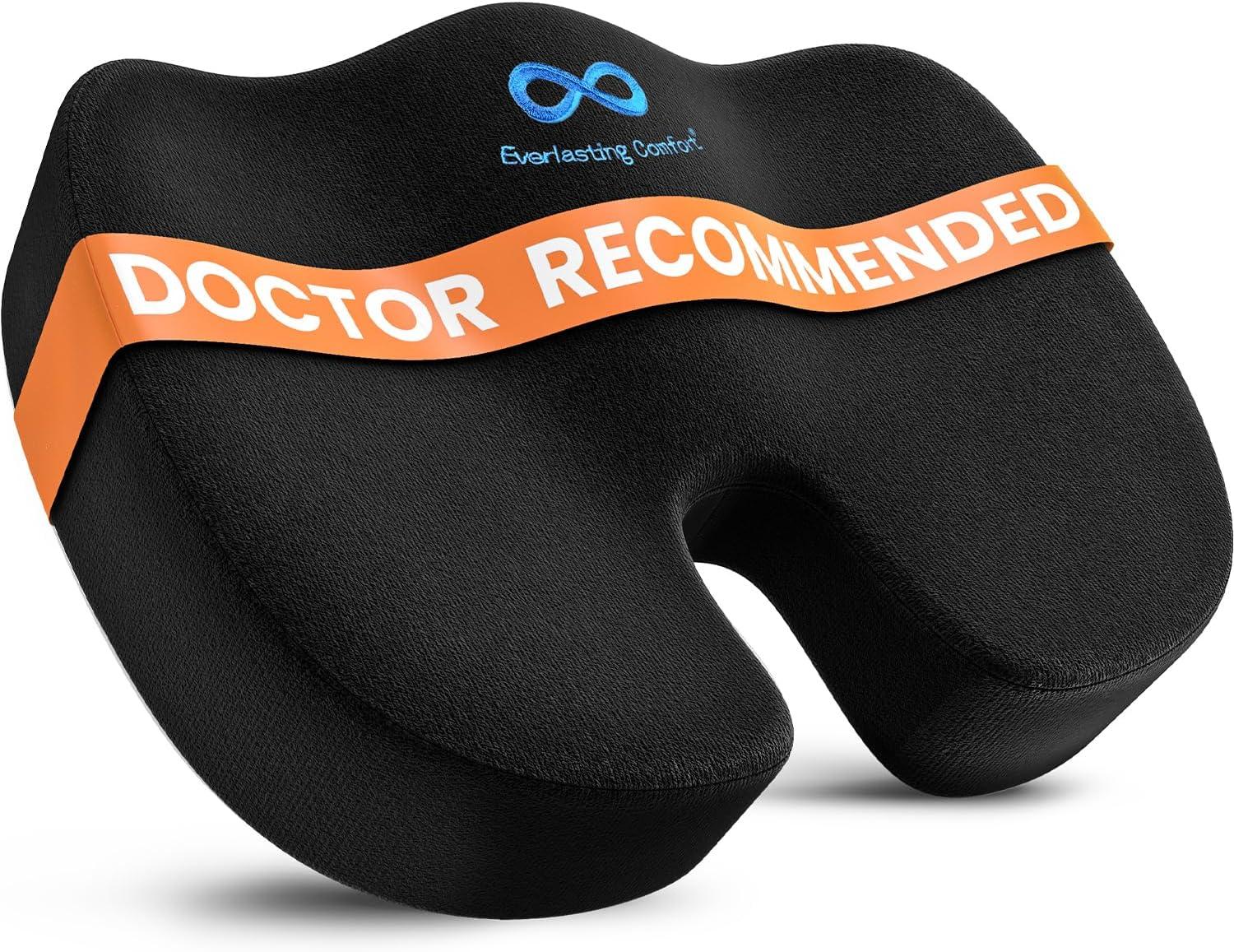 Doctor Recommended Memory Foam Seat Cushion For Office Chairs - HSA FSA Eligible Coccyx Pain Relief Cushion, Sciatica And Back Support, Office Chair Cushion And Car Seat Cushion