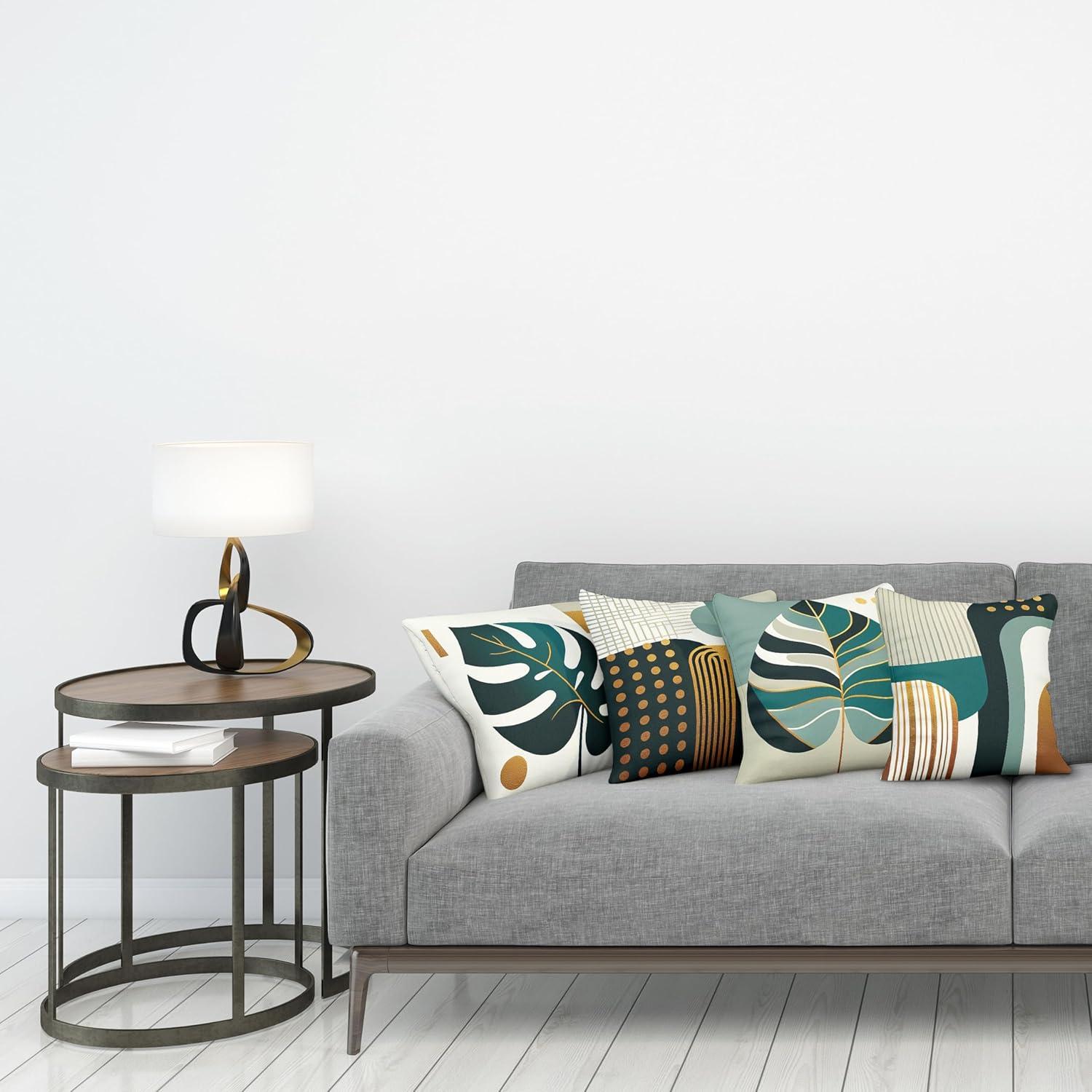 Ambesonne Dark Teal Orange Indoor/Outdoor Pillow Cover